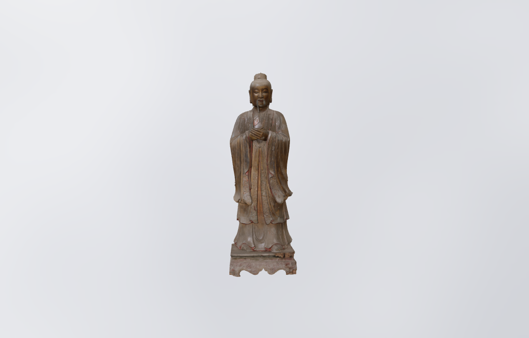 贴金斗姆侍神站像