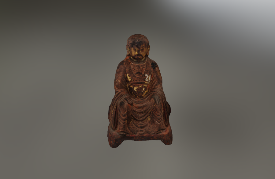 明嘉靖款铜鎏金彩绘真武坐像