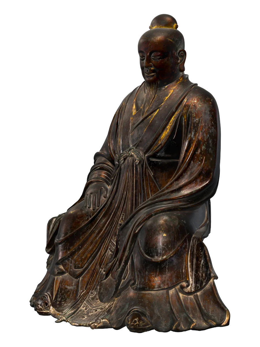 明铜鎏金张三丰坐像