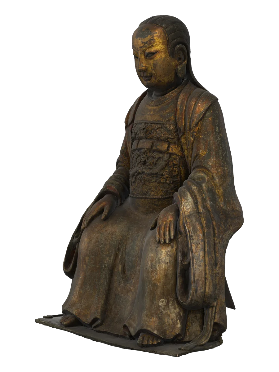 明铜鎏金真武坐像